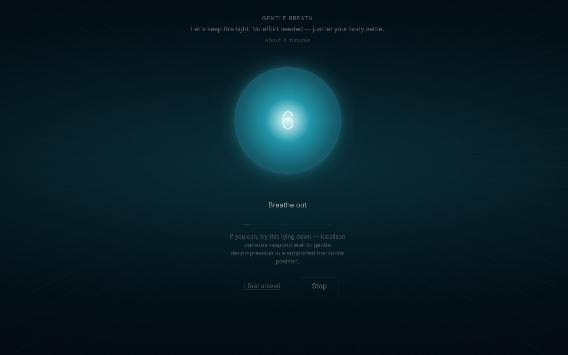 mediCalm — screenshot of the running app