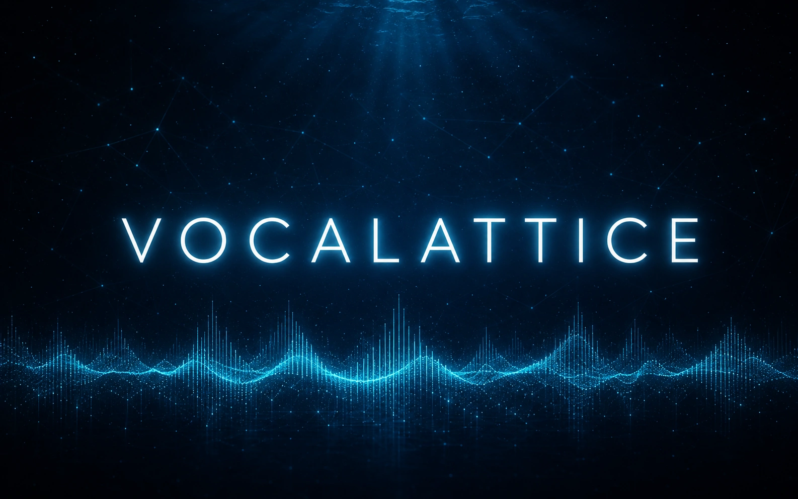 VocaLattice wordmark — the project name set over a glowing audio waveform.